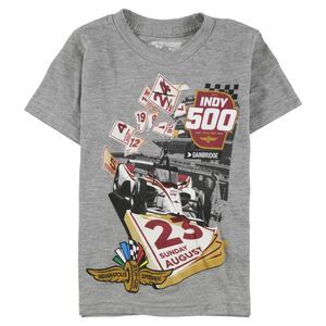 Indy 500 Boys August Calendar Graphic T-Shirt, gray, Big Kids (8-20), XS